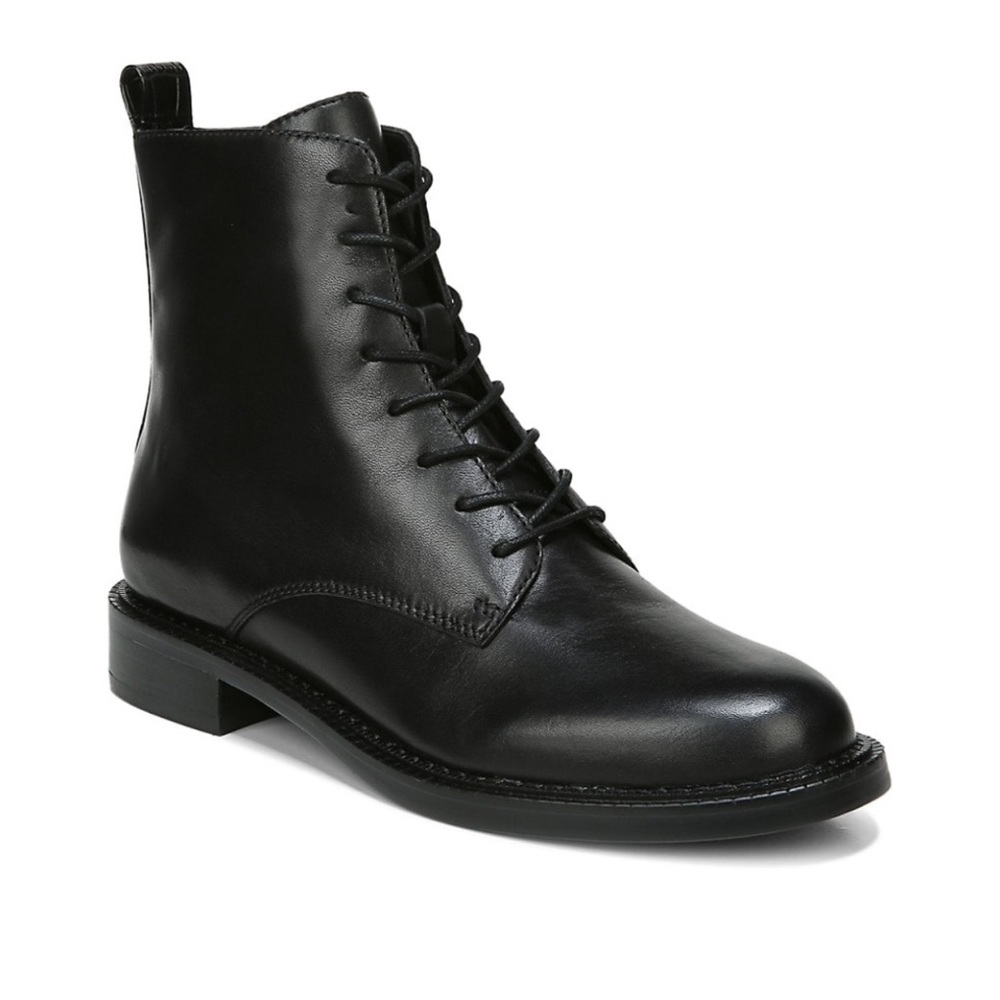Sam Edelman Nina Black Leather Combat Boot Size7.5